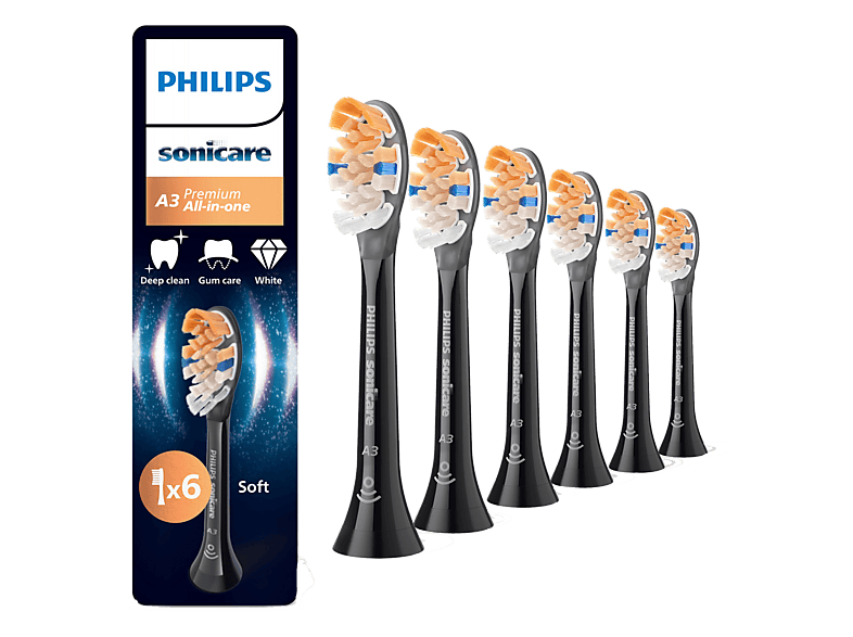 Sonicare 6 końcówek szczoteczki HX9096/88