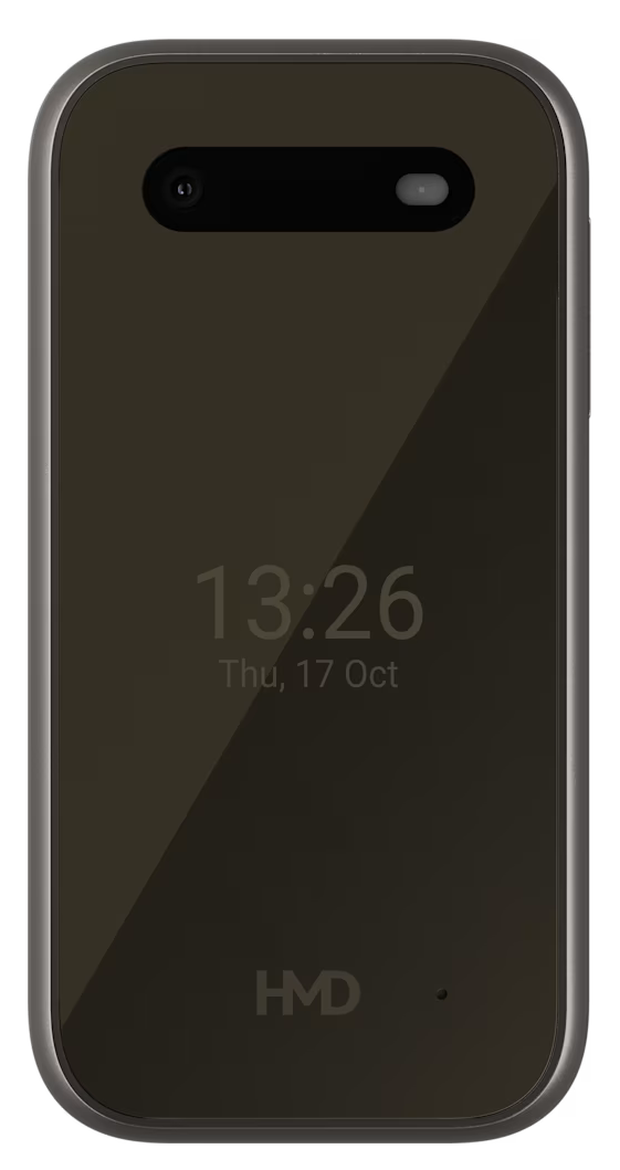 Ciemny smartfon wyświetla 13:26, czw., 17 paź, z obiektywami.