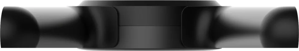 Un objet cylindrique noir avec trois bras qui se croisent.