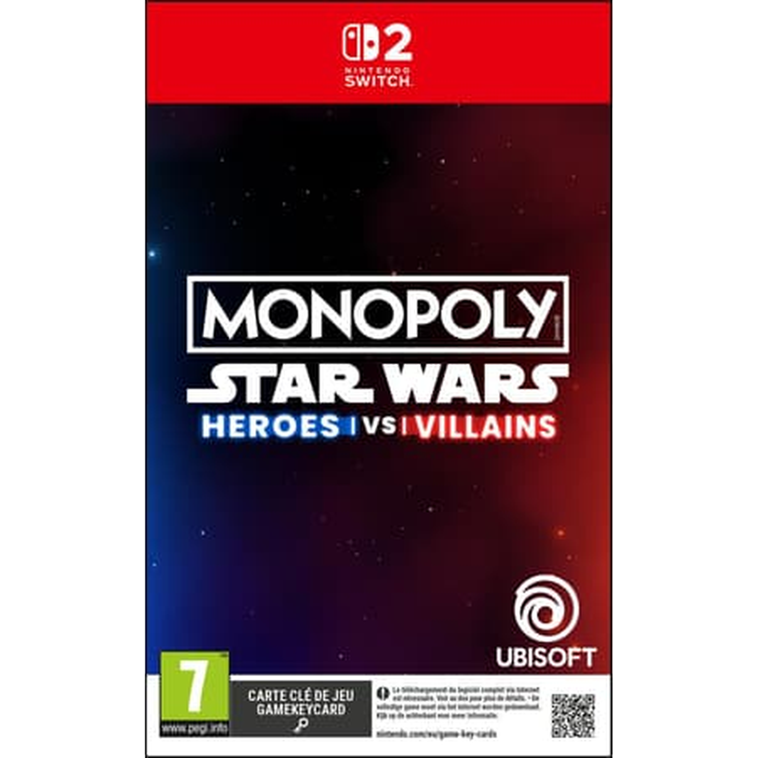 Nintendo Switch spel "Monopoly Star Wars Heroes vs Villains" cover.