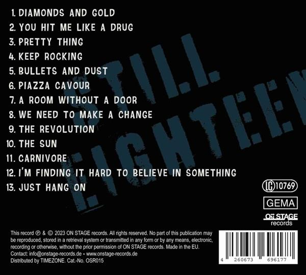 Rückseite eines Albums mit Songliste und Bandnamen "Till Eighteen".