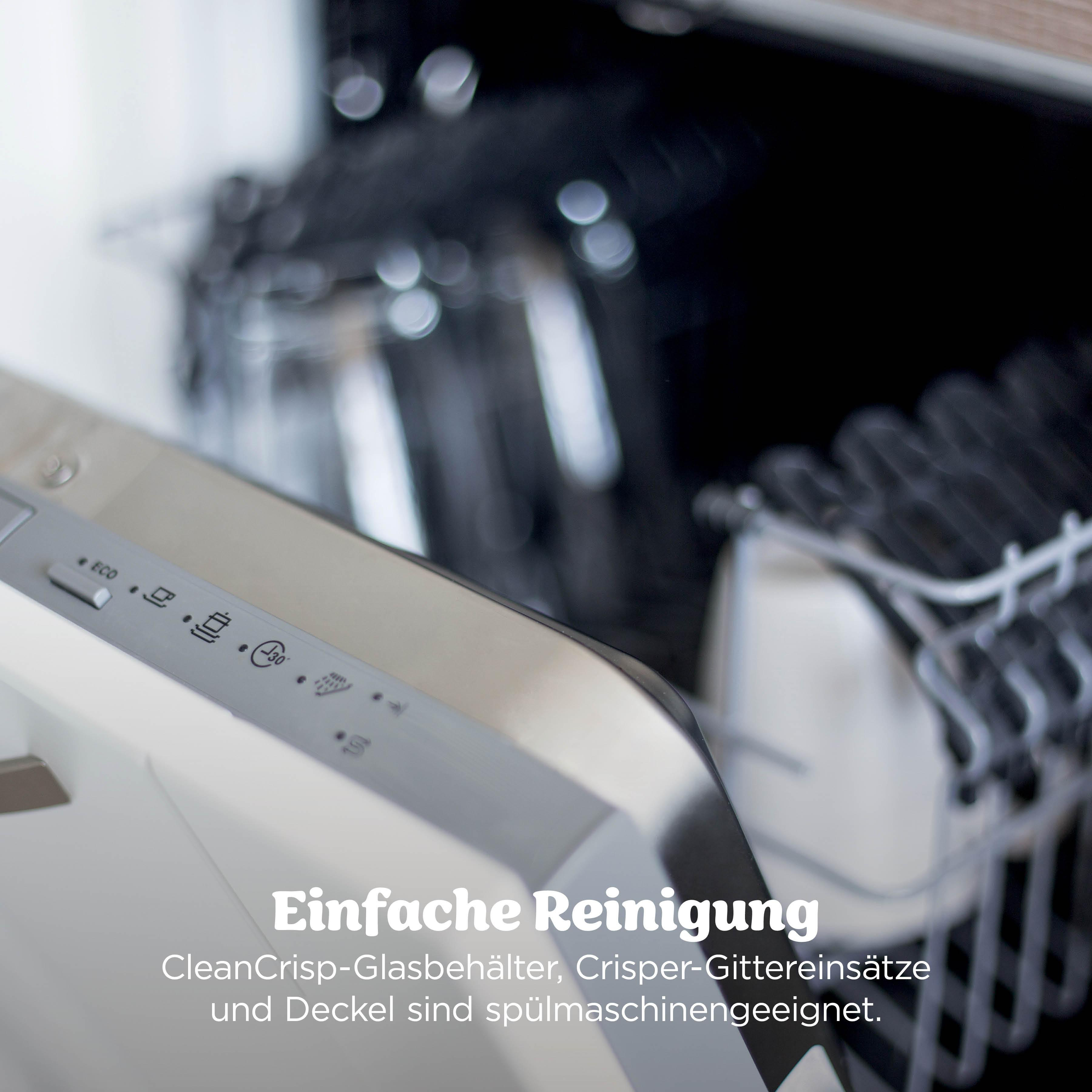 Geschirrspüler-Bedienfeld mit Symbolen und Text 'Einfache Reinigung'.