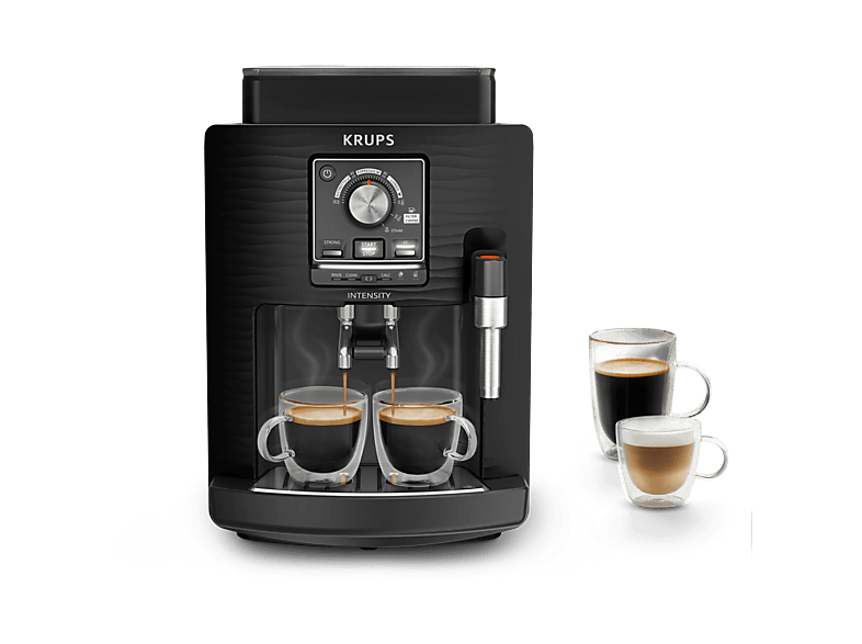 Krups EA 5008 Intensity Kaffeevollautomat (Schwarz, Kegelmahlwerk aus Edelstahl, 15 bar, Dampfdüse)