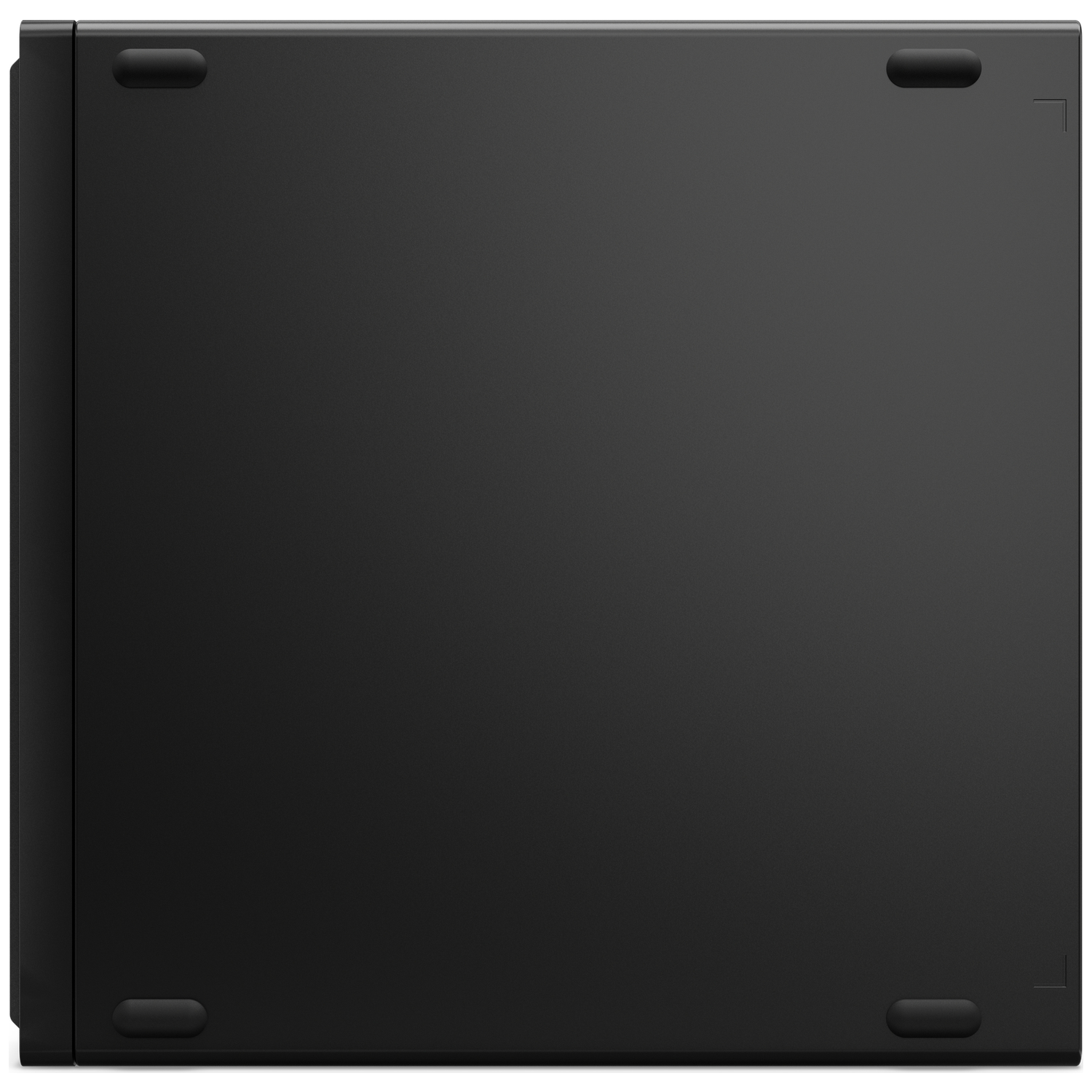 Black rectangular case with four rubber feet at the corners.
