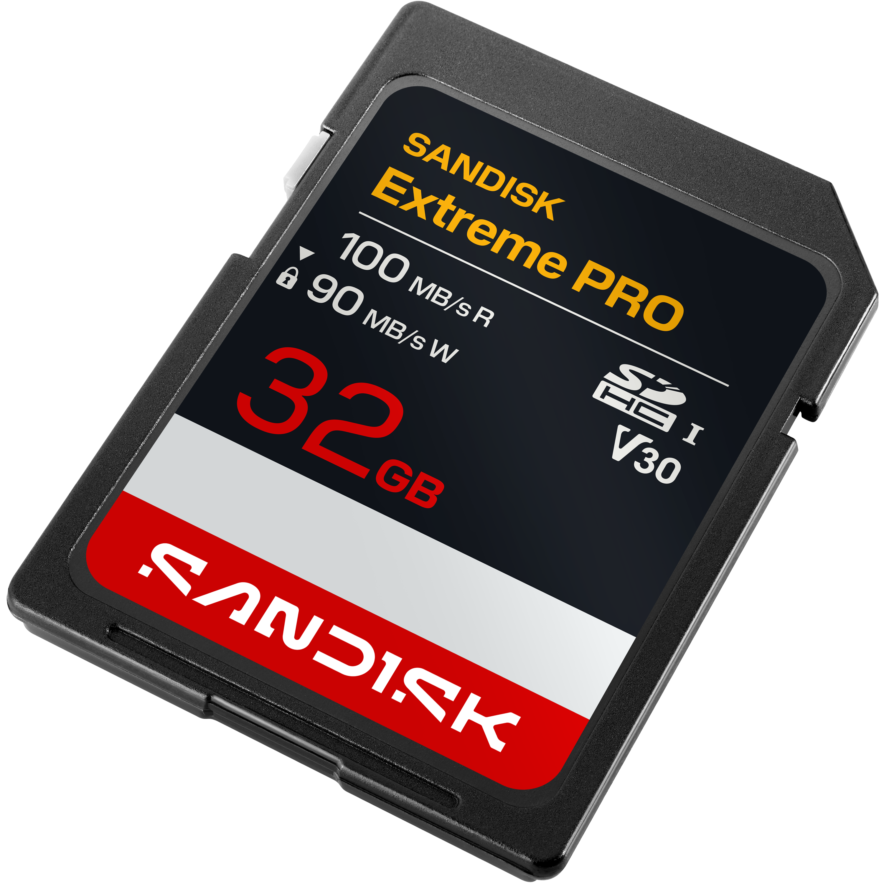 Sandisk Extreme PRO 32GB SD-Karte mit V30-Klassifizierung.