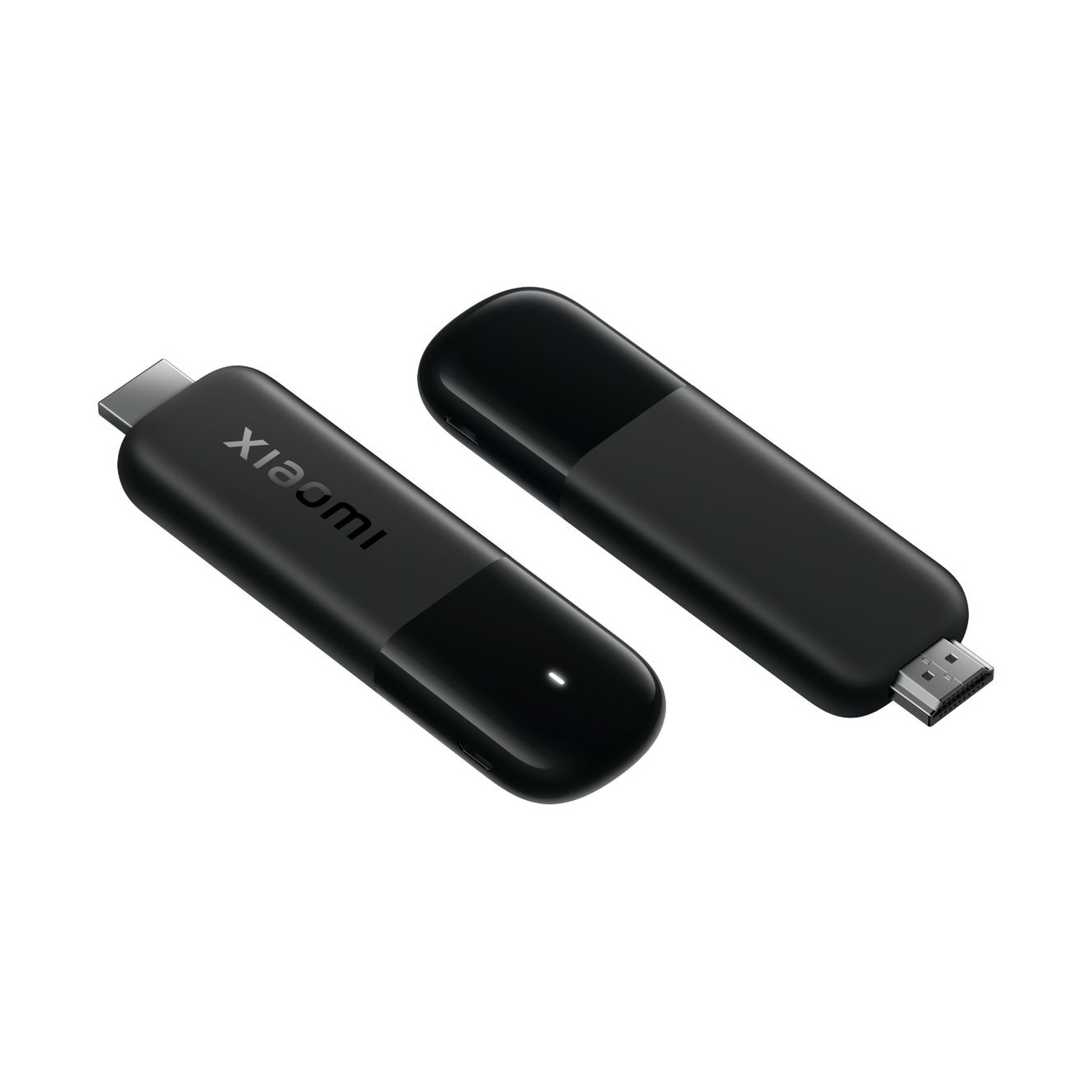 Due stick di streaming Xiaomi neri su sfondo bianco.
