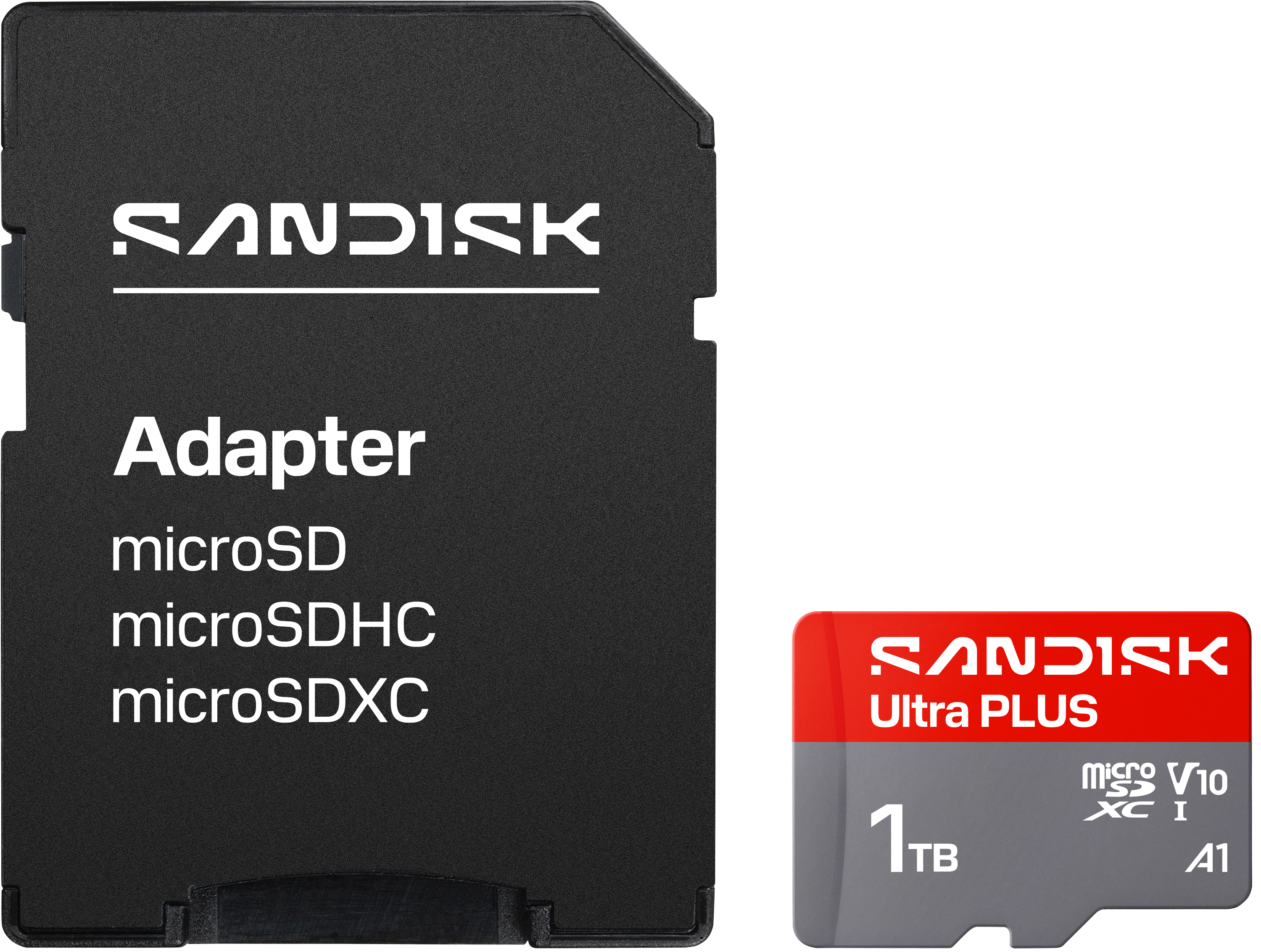 Sandisk Adapter und 1TB MicroSD Speicherkarte.
