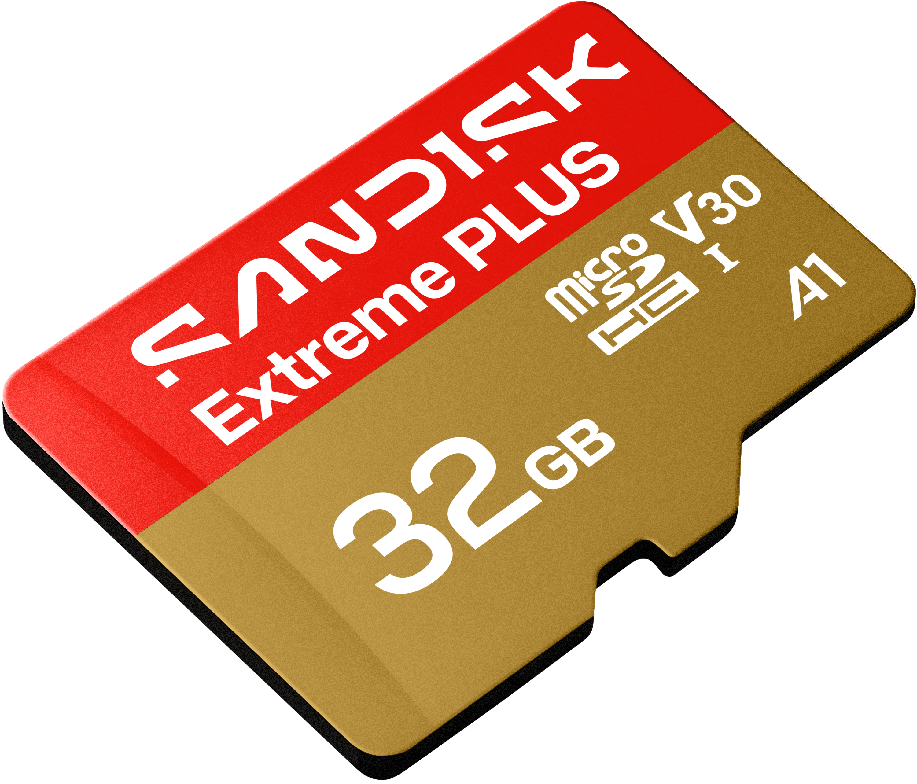 Sandisk Extreme Plus 32GB MicroSD-Karte mit V30 und A1 Kennzeichnung.