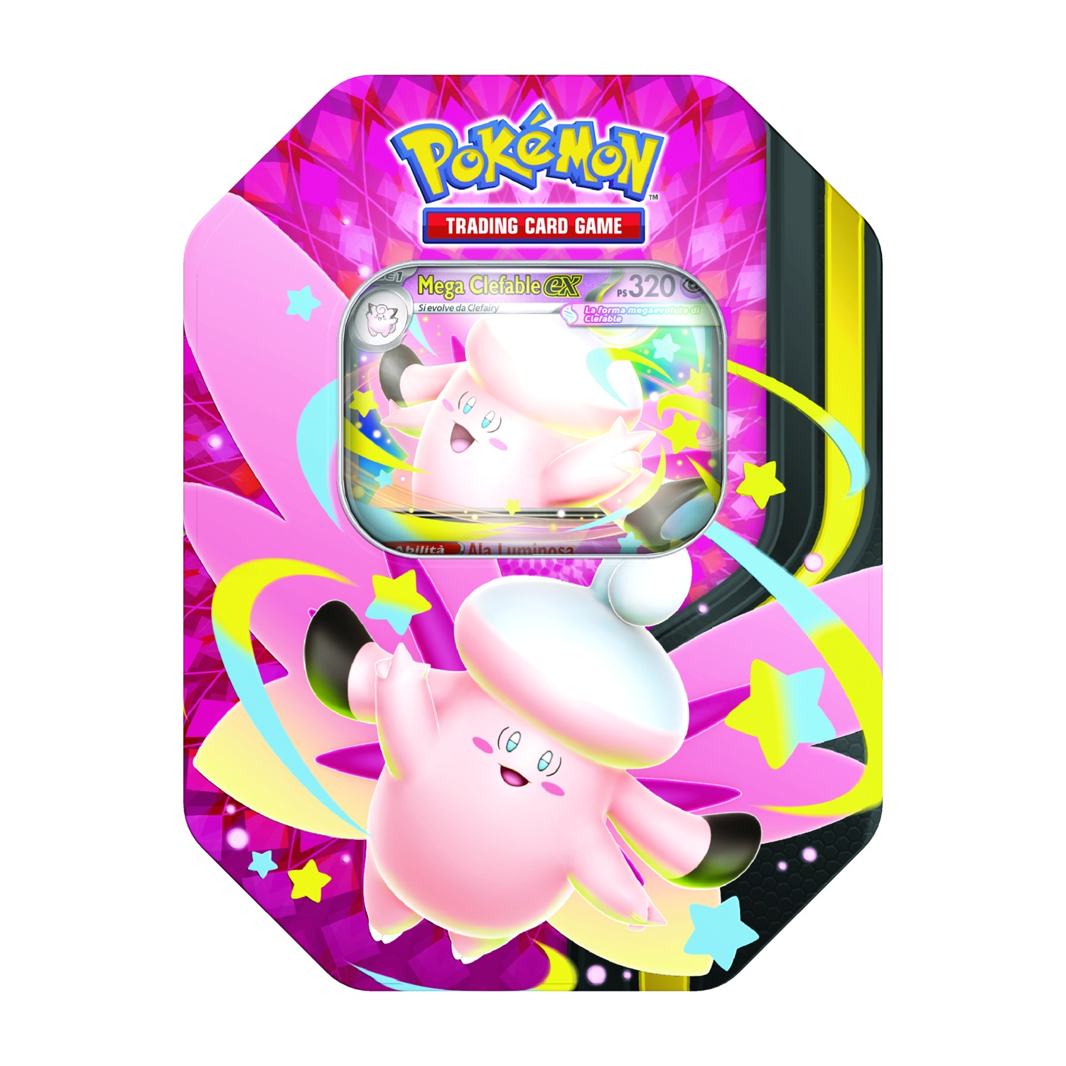 Latta gioco di carte collezionabili Pokémon con Mega Clefable EX.