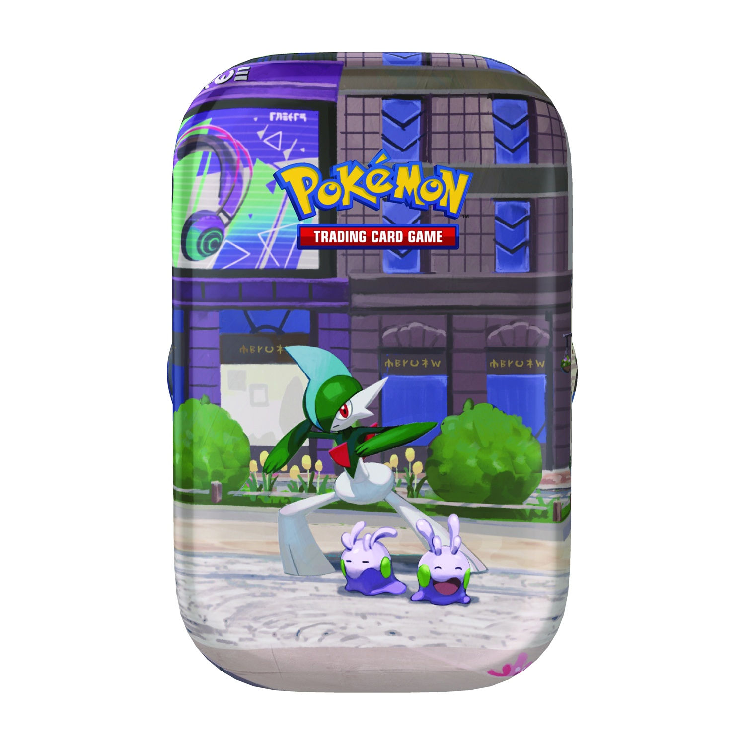 Latta gioco di carte collezionabili Pokémon con Gallade, Goomy e Kaclemi.