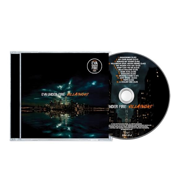 CD-Albumcover mit einer nächtlichen Stadtsilhouette und Trackliste.