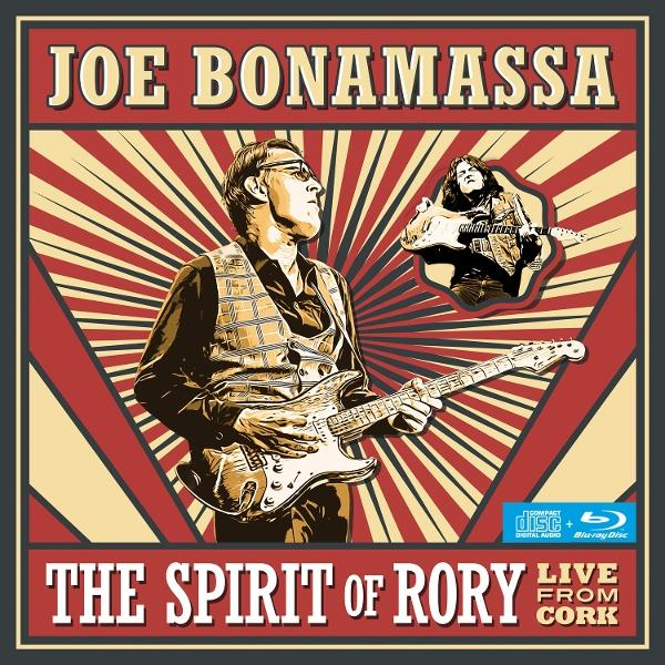 Joe Bonamassa spielt Gitarre, im Hintergrund kleineres Bild eines Gitarristen.