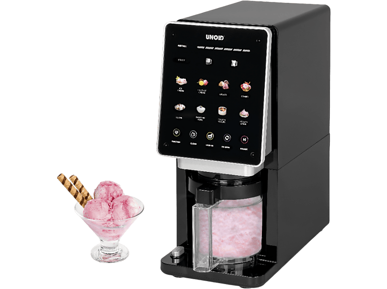 Unold 48805 Cream Dream Eismaschine mit 3-Becher (800 Watt, 0,5 l, Schwarz)