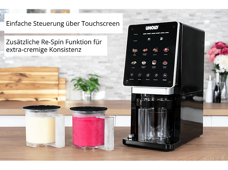 Unold 48805 Cream Dream Eismaschine mit 3-Becher (800 Watt, 0,5 l, Schwarz) — Foto 2 von 5
