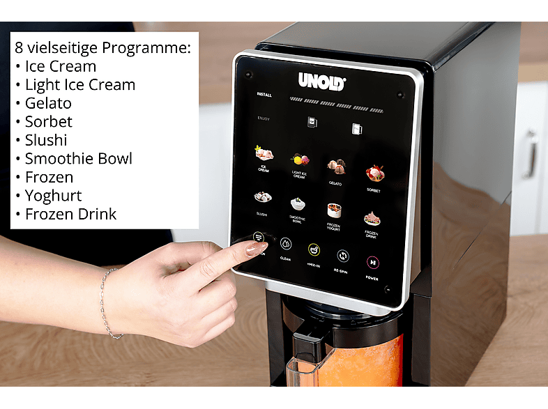 Unold 48805 Cream Dream Eismaschine mit 3-Becher (800 Watt, 0,5 l, Schwarz) — Foto 3 von 5