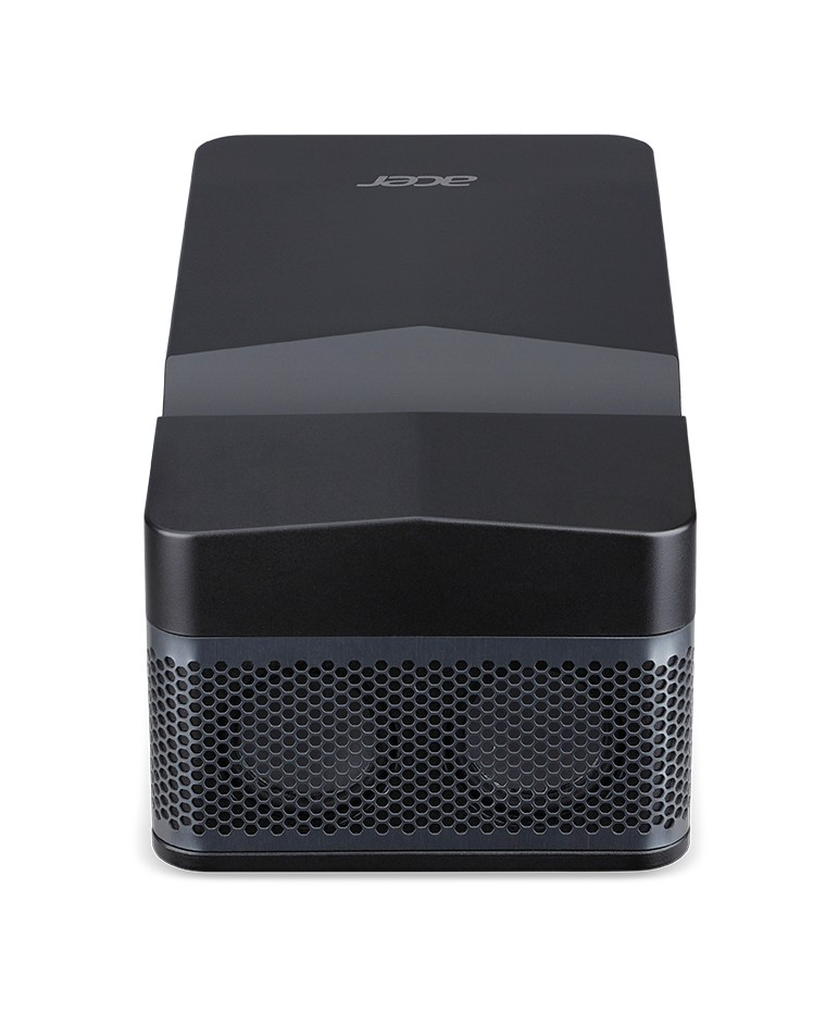 Fekete Acer projektor szellőzőráccsal és Acer logóval.