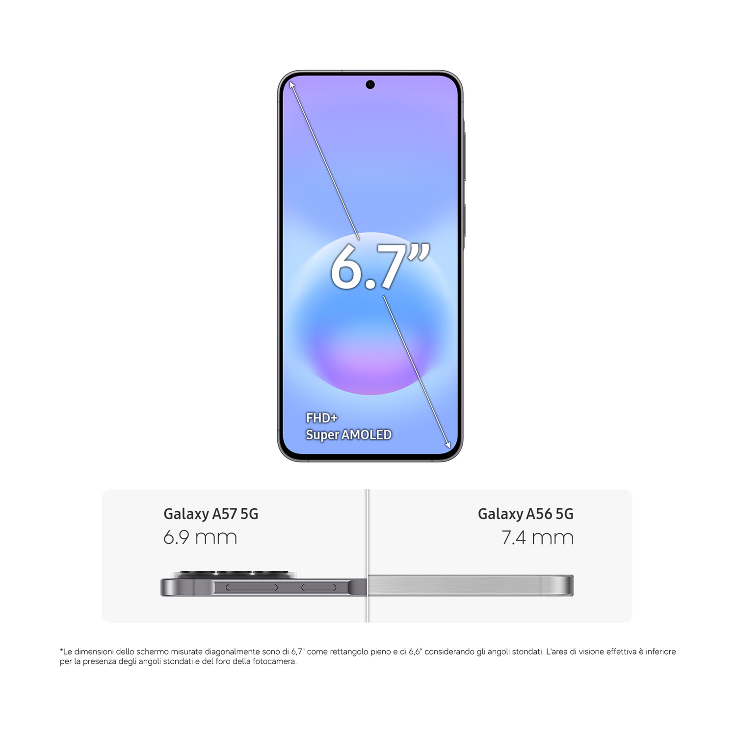 Un display per smartphone da 6,7 pollici, FHD+ Super AMOLED.