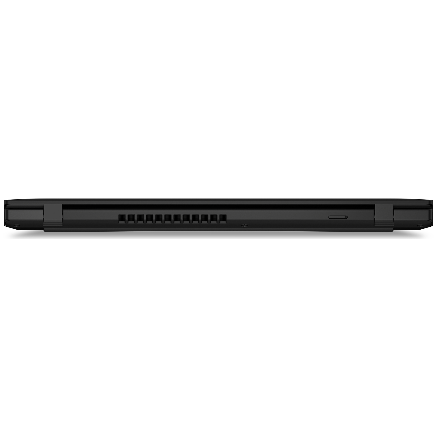 A black laptop underside with vents and ports visible.