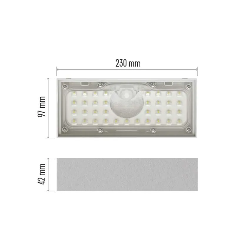 LED lámpatest méretei: 230x97mm elöl, 42mm vastag.