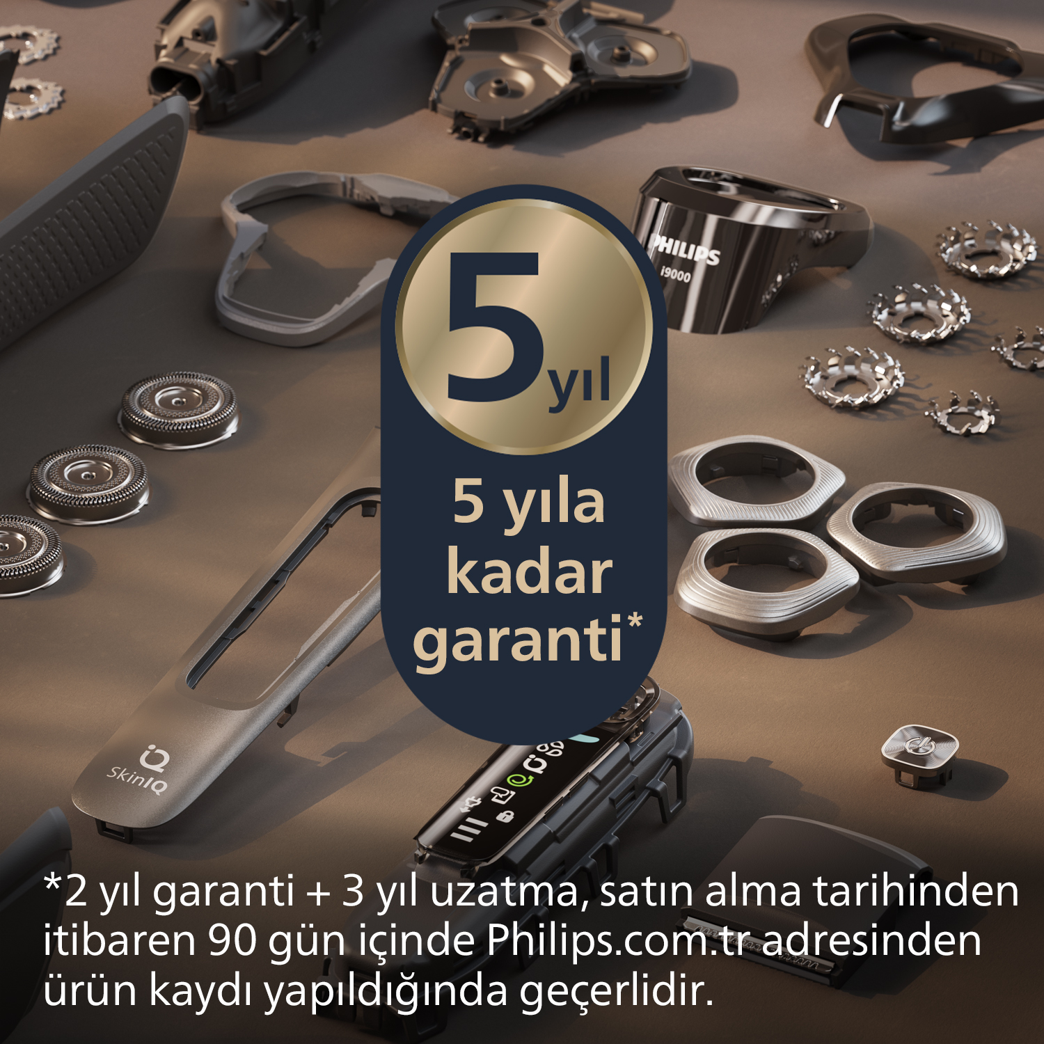 5 yıl garantili Philips tıraş makinesi parçaları.