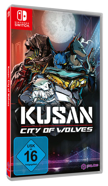 Cover von Kusan: City of Wolves für Nintendo Switch mit Charakteren und USK-Siegel.