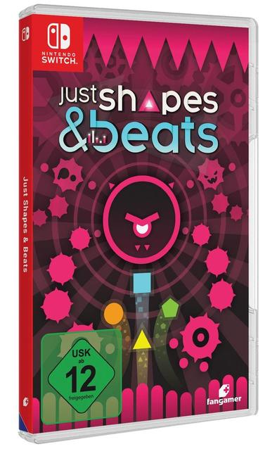 Nintendo Switch Spiel "Just Shapes & Beats" mit bunter Cover-Grafik.