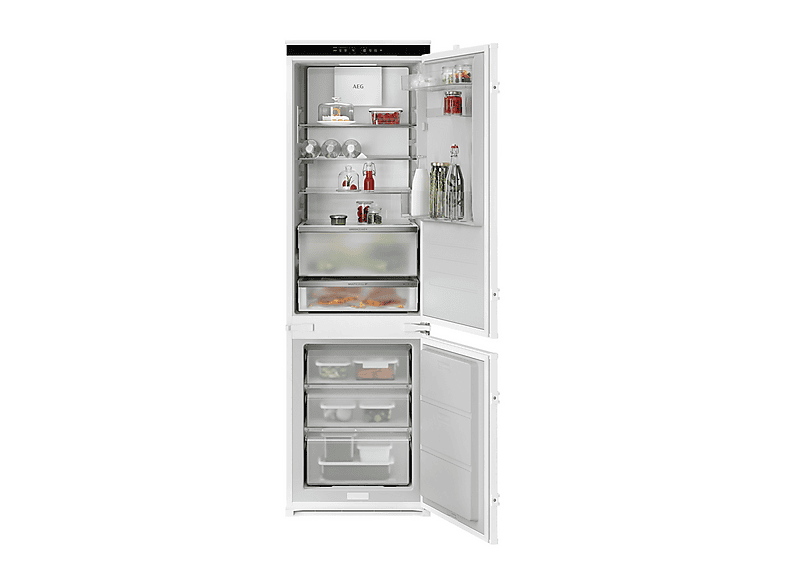 FRIGORIFERO DA INCASSO AEG TC9MS181BS, Capacità netta totale 250 l, Rumorosità: 29 dB(A), 4 ripiani P 75 cm, Bianco, Classe B