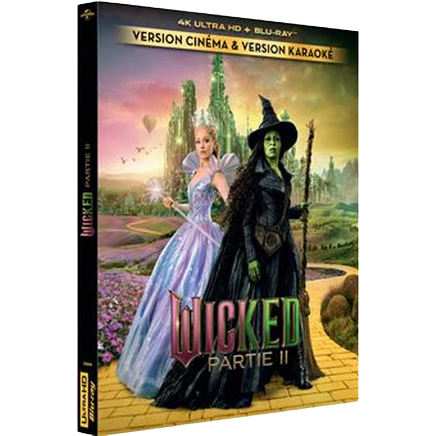 Blu-ray hoes met de goede en de boze heks in een fantasielandschap.