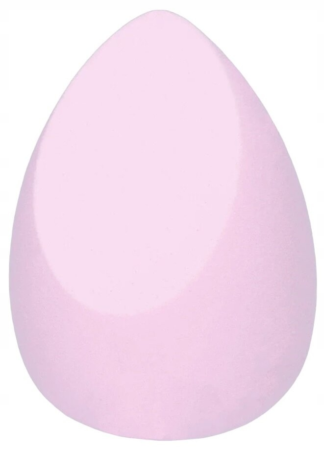 Jasnoróżowa gąbka do makijażu w kształcie łzy z płaską stroną.