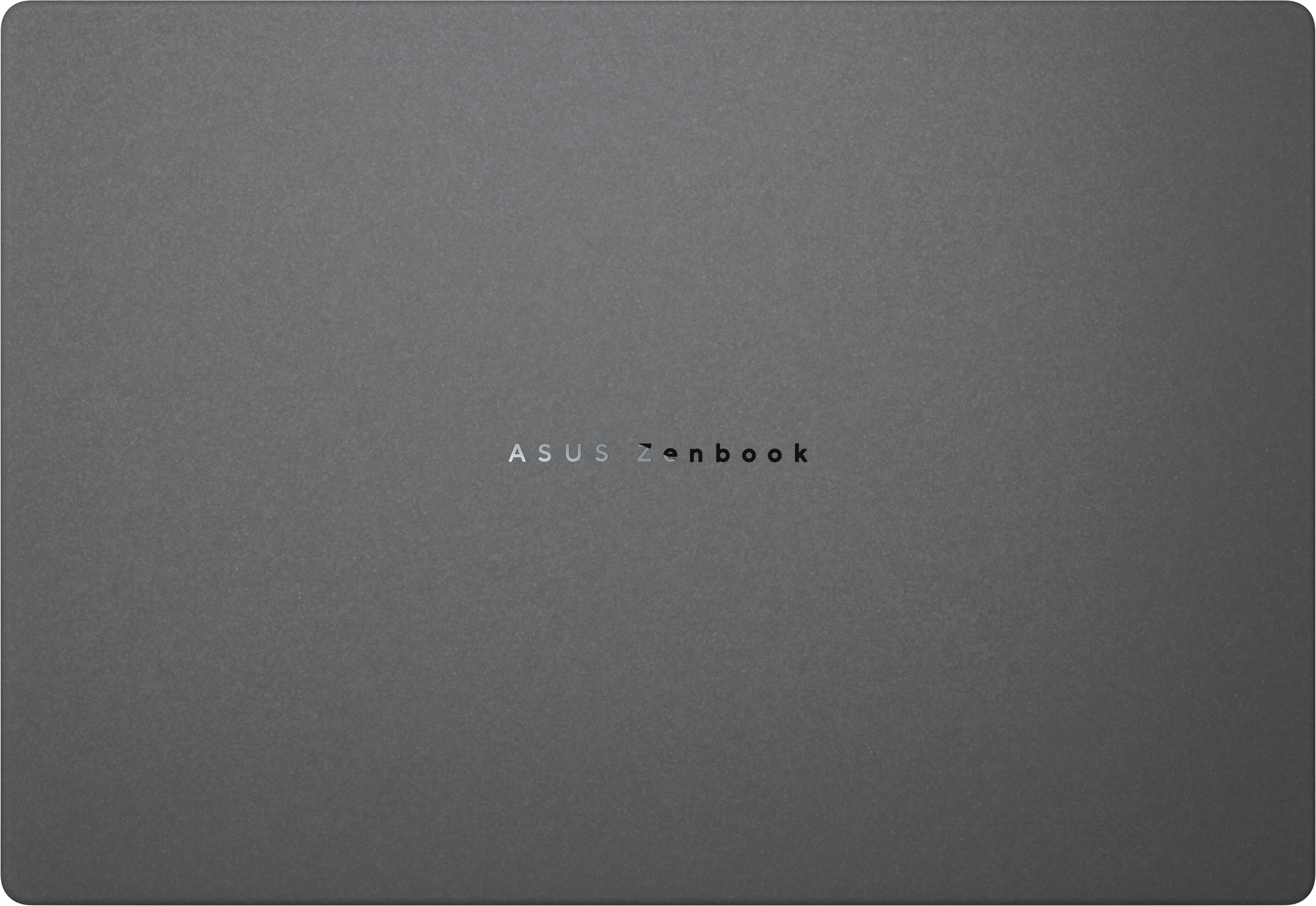 Grauer Laptop mit ASUS Zenbook Schriftzug in der Mitte.