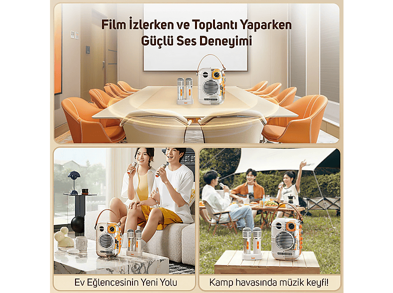 DIVOOM Spark Pro Çift Mikrofonlu 80 W Bluetooth Karaoke Hoparlör