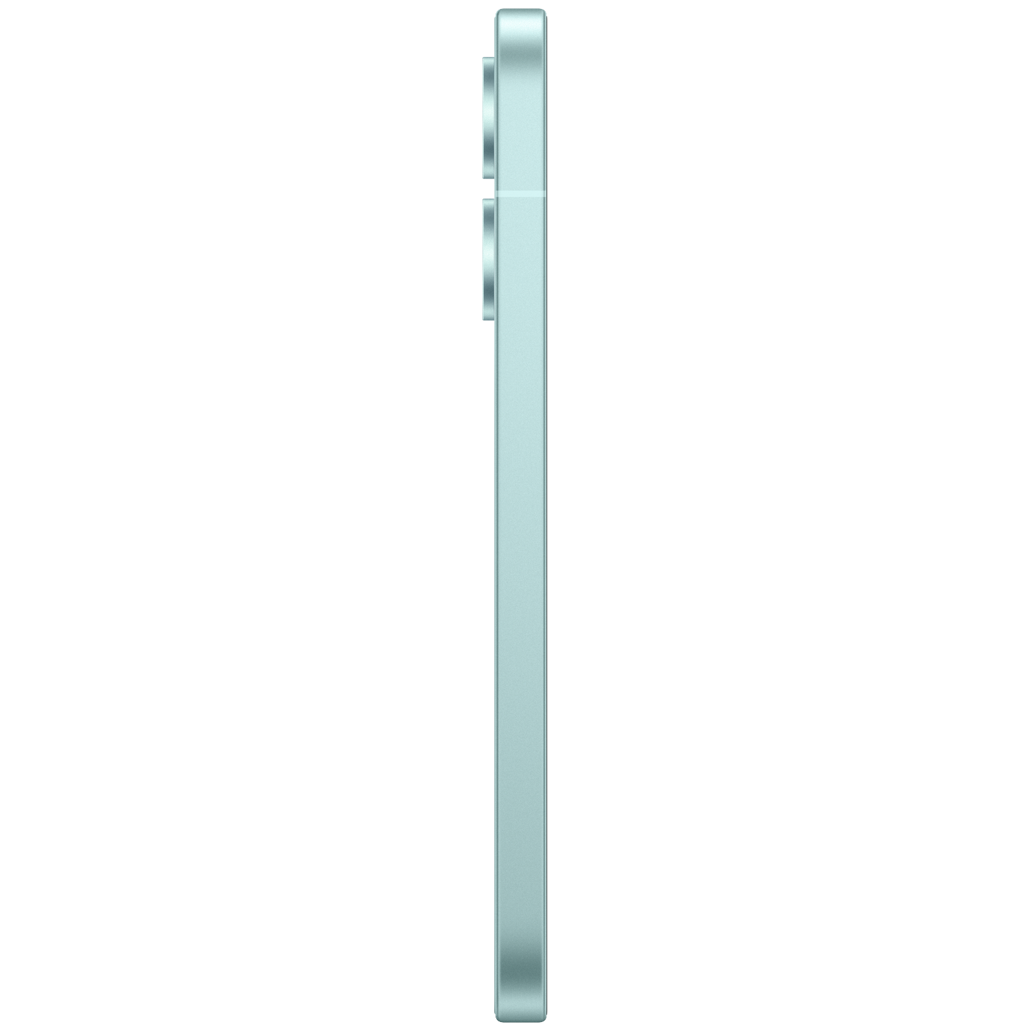 A light green smartphone shown in profile against a white background.