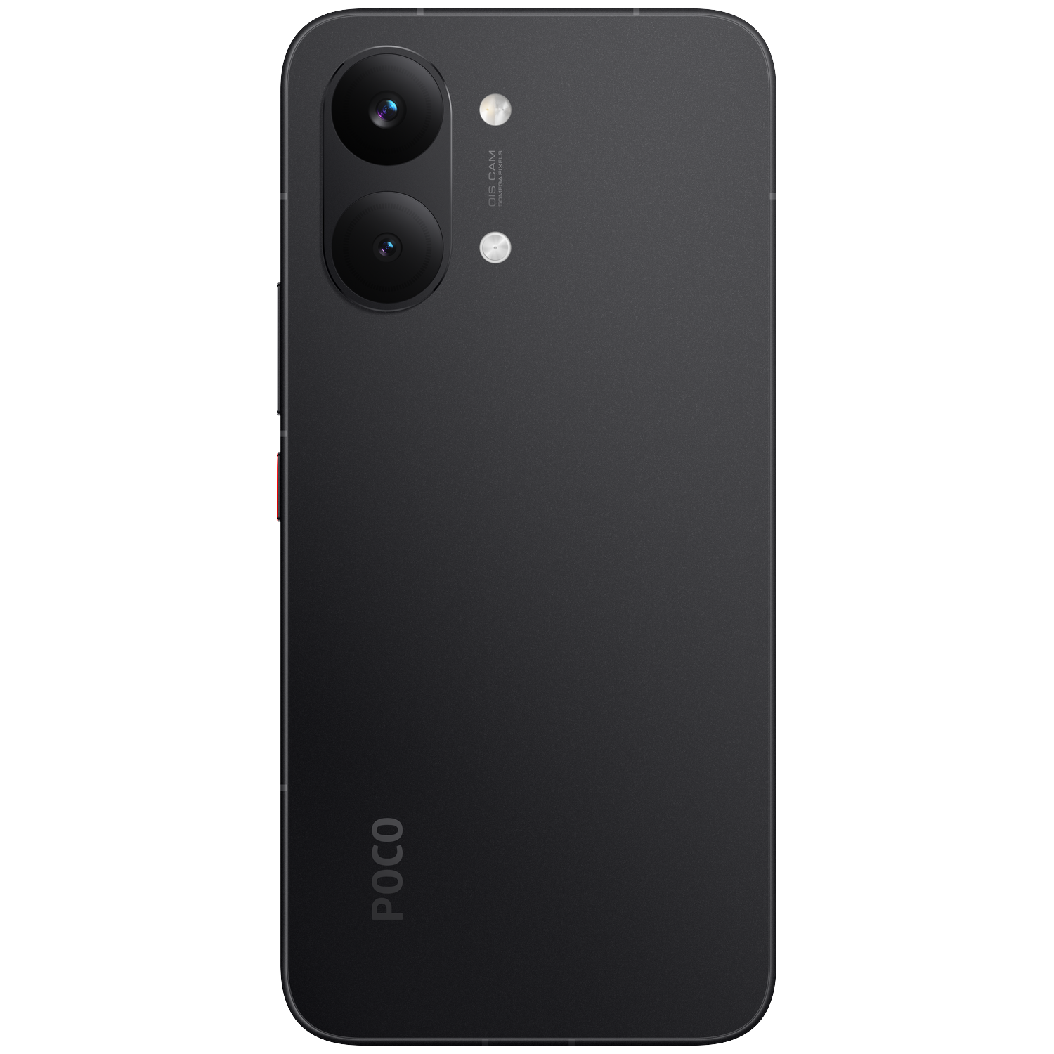 Black smartphone with POCO logo and dual camera on the back.