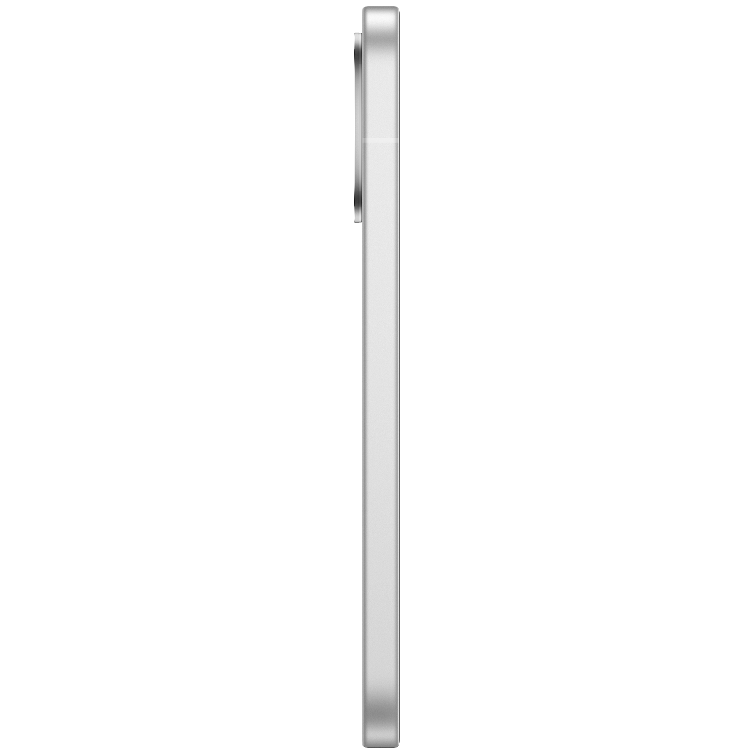 A slim, silver smartphone is shown from the side.