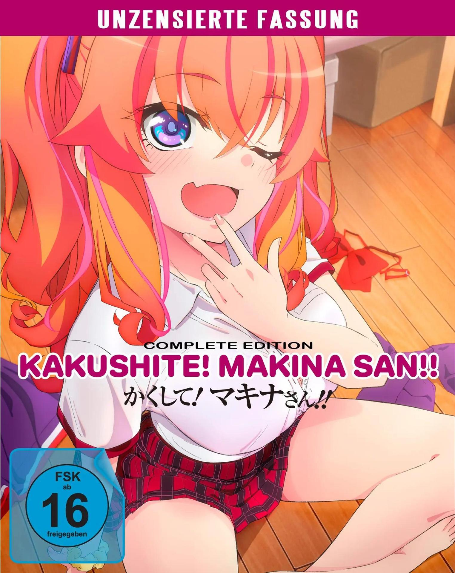 Anime-Cover: Mädchen mit orangefarbenen Haaren, winkt, trägt Schuluniform. FSK 16.