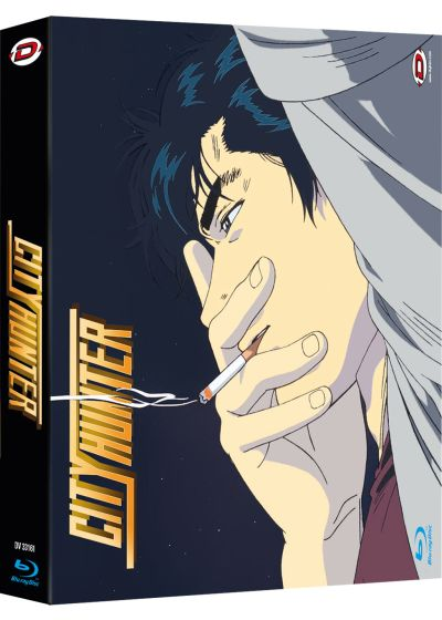 Anime box set met een man die een sigaret rookt. Titel: City Hunter.