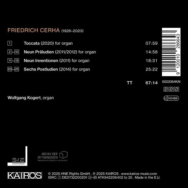 CD-Rückseite mit Werken von Friedrich Cerha und Wolfgang Kogert.
