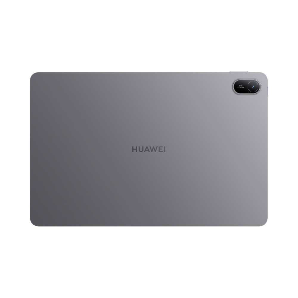 Arka kameralı gri Huawei tablet.