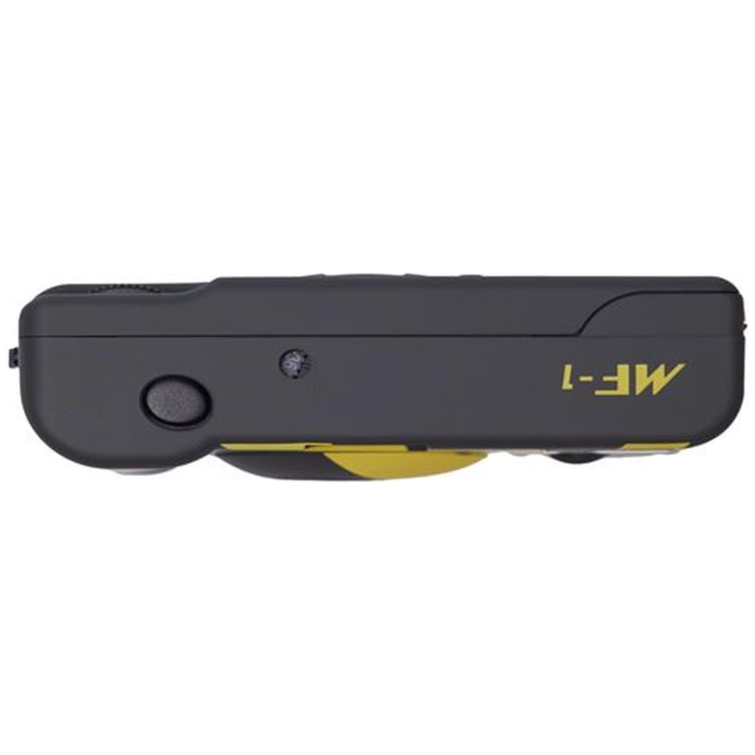 Boîte noire avec texte jaune "MF-1" et un bouton.