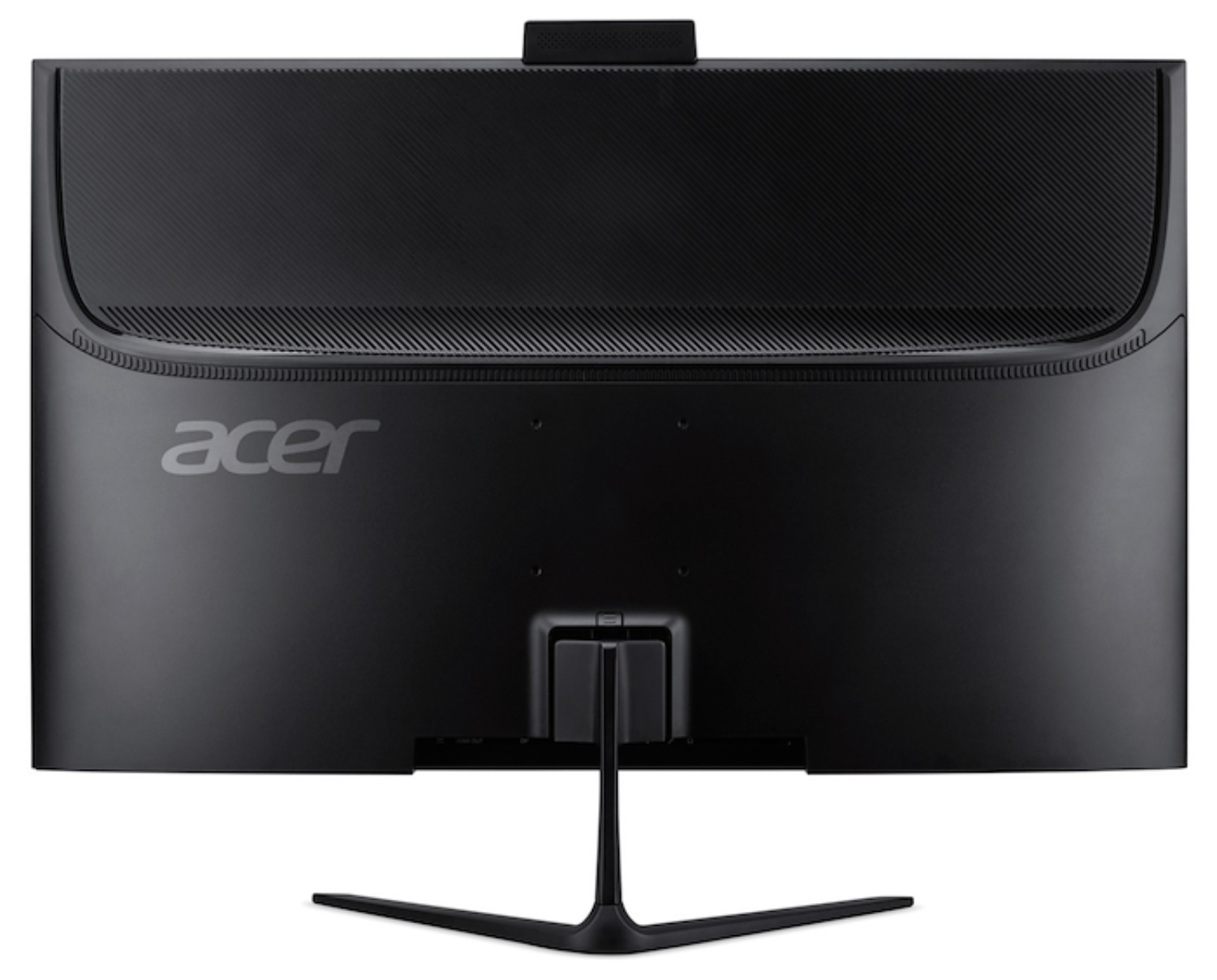 Parte trasera de un monitor Acer negro con un soporte de tres patas.