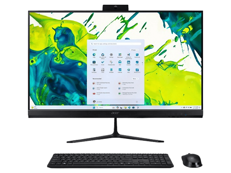 All in one - Acer Aspire C24B-GCZN, 24" Full-HD, AMD Ryzen™ 3 5400U, 8GB RAM, 512GB SSD, Radeon™ Onboard Graphics, Windows 11 Home, Negro