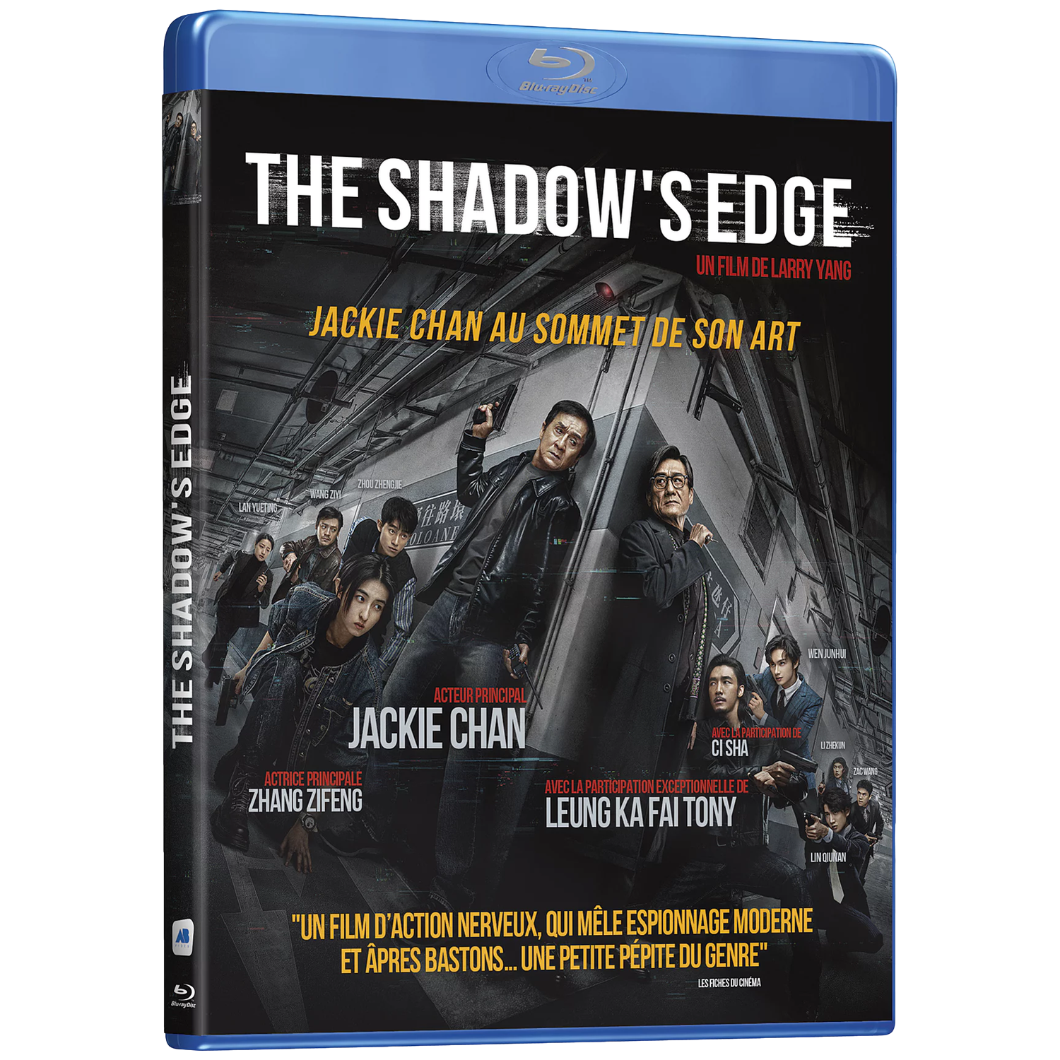 Couverture Blu-ray "The Shadow's Edge" avec Jackie Chan et la distribution.