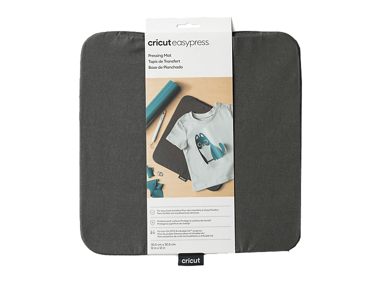 Accesorio para Plotter - Cricut Base de planchado EasyPress™, Calor uniforme y controlado, 30x30 cm, Gris