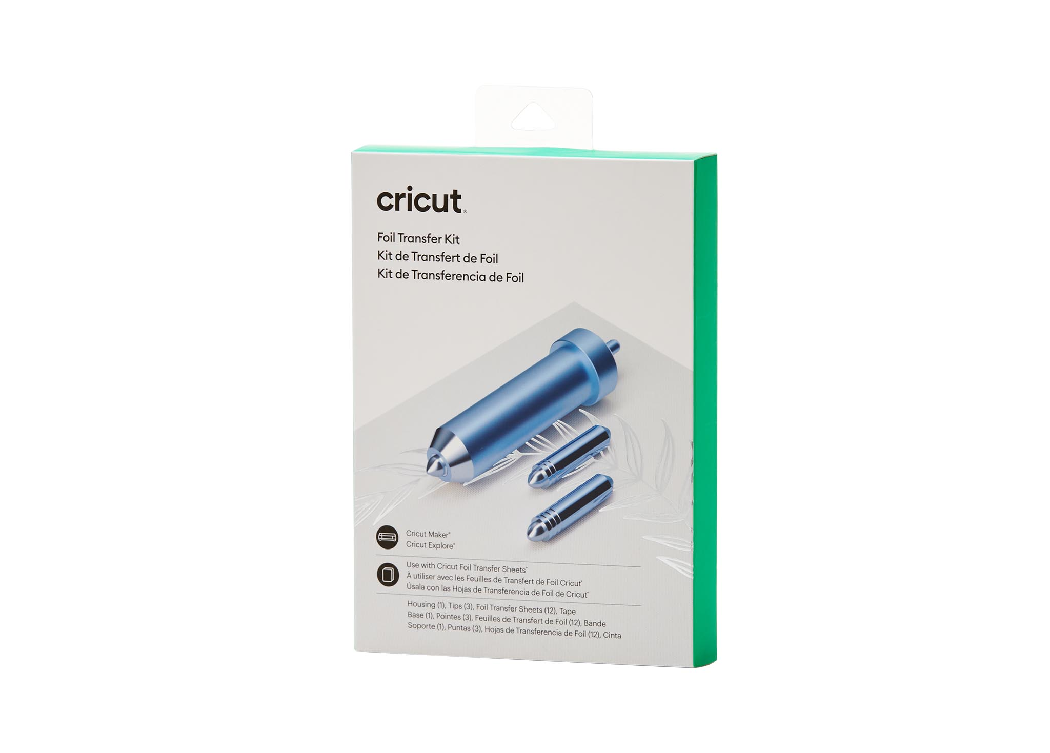 Kit Cricut de Transferencia de Foil con carcasa, puntas y láminas.