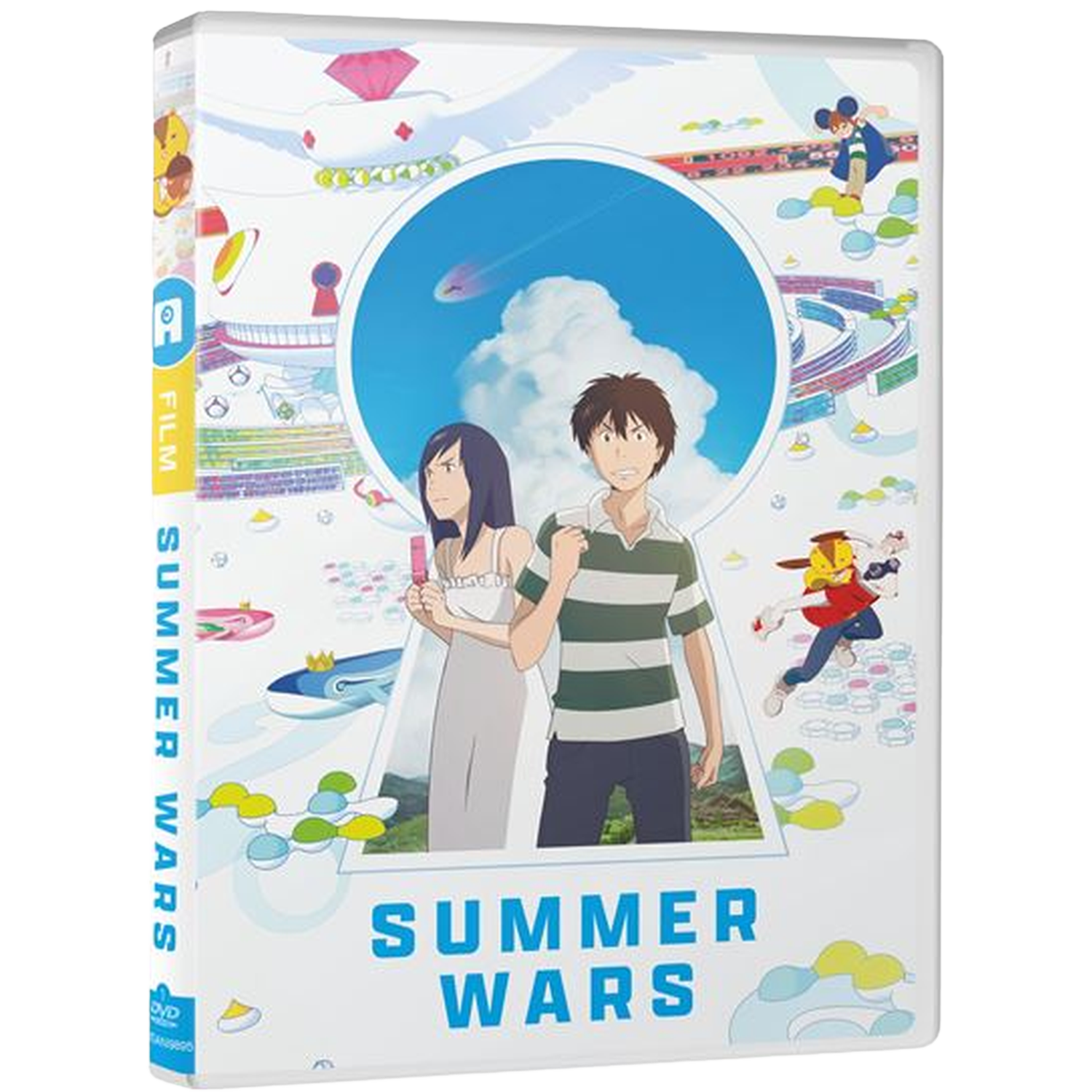 Boîtier DVD Summer Wars avec personnages d'anime et ciel bleu.