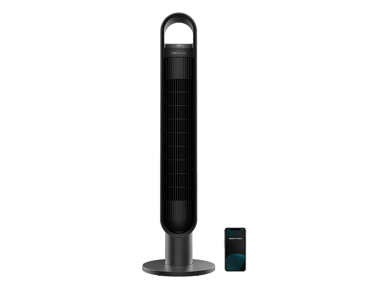 Ventilador de torre - Cecotec EnergySilence 9190 SkyLine Ionic Connected, 60W, Torre 40", Wi-Fi, Ionizador, 4 velocidades, 3 modos, 12h, Negro