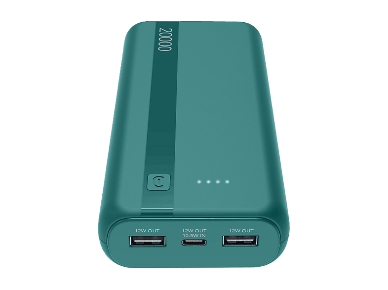 Powerbank - CellularLine Essential, 20000 mAh, 12 W, 144 horas, USB C, A, Azul