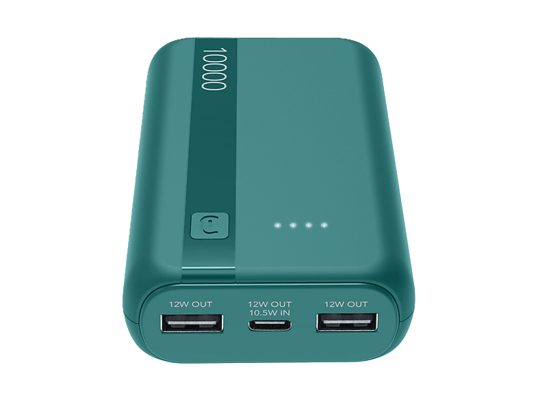 Powerbank - CellularLine Essential, 10000 mAh, 12W, 72 horas, USB C, A, Azul