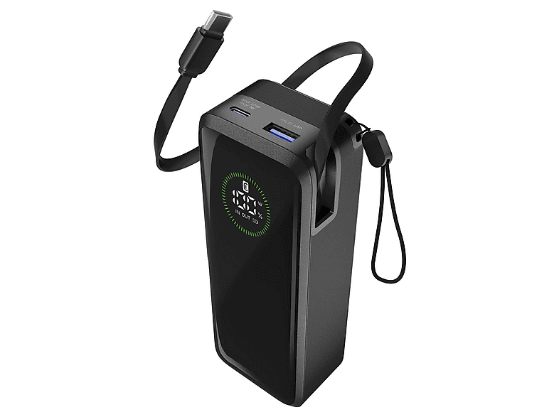 Powerbank - CellularLine Roller, 20000 mAh, Carga rápida, 65 W, Hasta 144h de carga, USB C, A, Negro – imagen 2