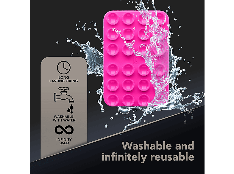 Soporte ventosa - CellularLine Bubble Mag, Base magnética, Compatible con MagSafe, Universal, Rosa – imagen 2